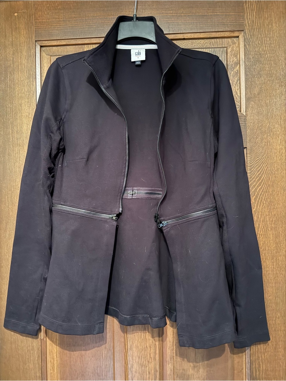 CAbi Black Zip-Front Utility Jacket